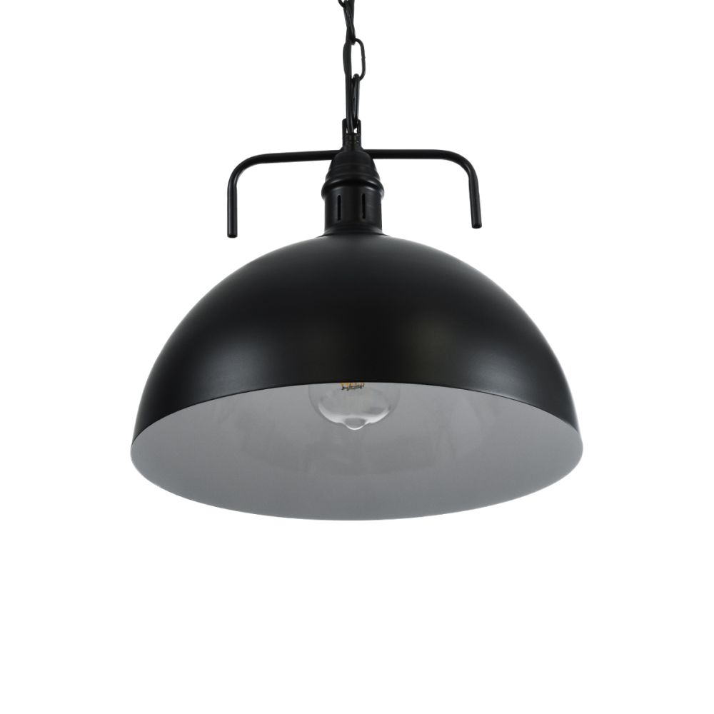 GLOBOSTAR® LARKIN 01175 Vintage Κρεμαστό Φωτιστικό Οροφής με Ντουί 1 x E27 AC 220-240V IP20 - Μαύρο - Μ30 x Π30 x Y28cm