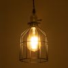 GLOBOSTAR® GALOT 01179 Vintage Κρεμαστό Φωτιστικό Οροφής με Ντουί 1 x E27 AC 220-240V IP20 - Μαύρο & Χρυσό - Μ13.5 x Π13.5 x Y16cm