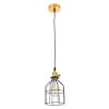 GLOBOSTAR® GALOT 01179 Vintage Κρεμαστό Φωτιστικό Οροφής με Ντουί 1 x E27 AC 220-240V IP20 - Μαύρο & Χρυσό - Μ13.5 x Π13.5 x Y16cm