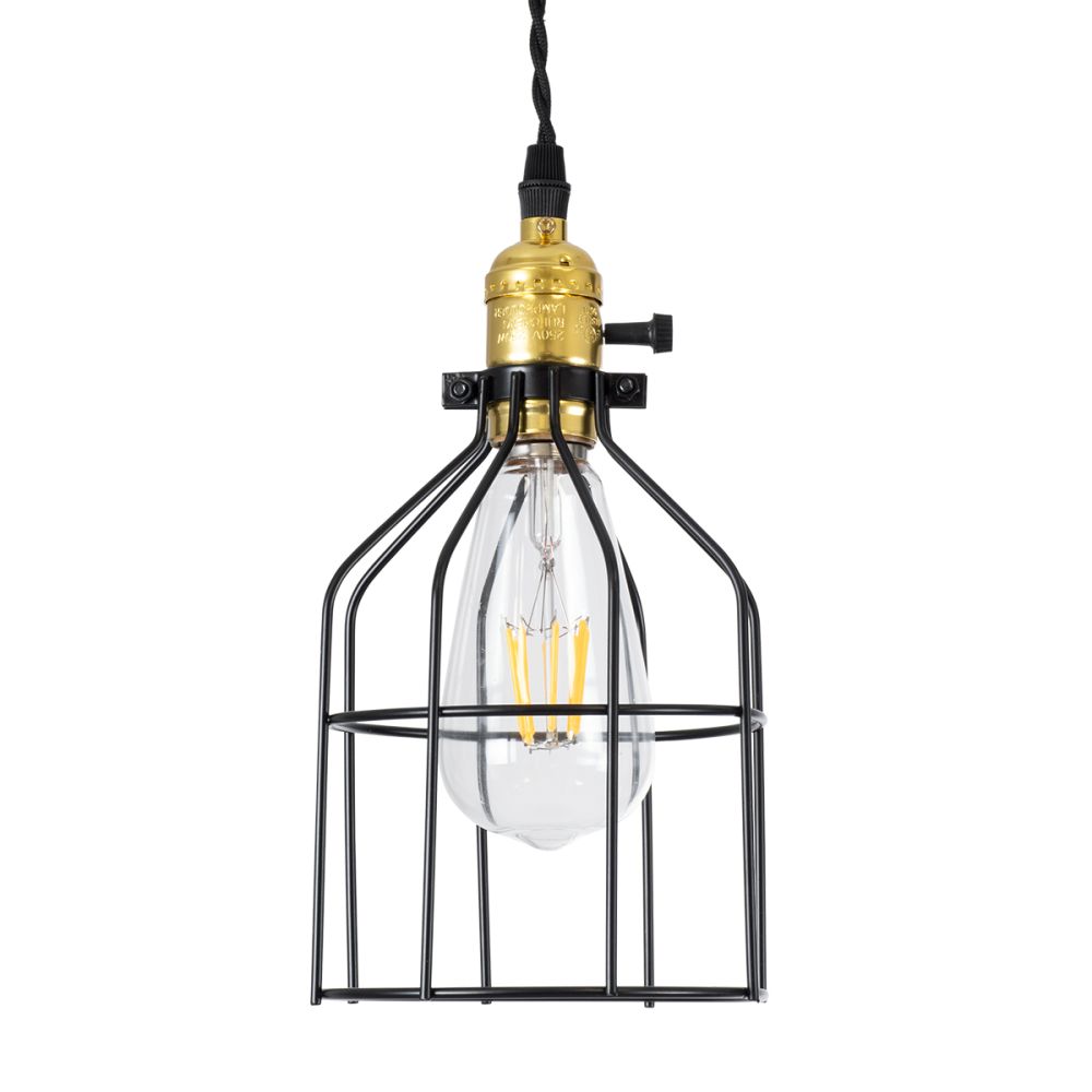 GLOBOSTAR® GALOT 01179 Vintage Κρεμαστό Φωτιστικό Οροφής με Ντουί 1 x E27 AC 220-240V IP20 - Μαύρο & Χρυσό - Μ13.5 x Π13.5 x Y16cm