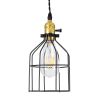 GLOBOSTAR® GALOT 01179 Vintage Κρεμαστό Φωτιστικό Οροφής με Ντουί 1 x E27 AC 220-240V IP20 - Μαύρο & Χρυσό - Μ13.5 x Π13.5 x Y16cm