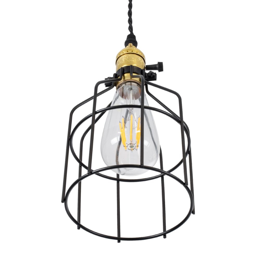 GLOBOSTAR® GALOT 01179 Vintage Κρεμαστό Φωτιστικό Οροφής με Ντουί 1 x E27 AC 220-240V IP20 - Μαύρο & Χρυσό - Μ13.5 x Π13.5 x Y16cm