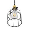 GLOBOSTAR® GALOT 01179 Vintage Κρεμαστό Φωτιστικό Οροφής με Ντουί 1 x E27 AC 220-240V IP20 - Μαύρο & Χρυσό - Μ13.5 x Π13.5 x Y16cm