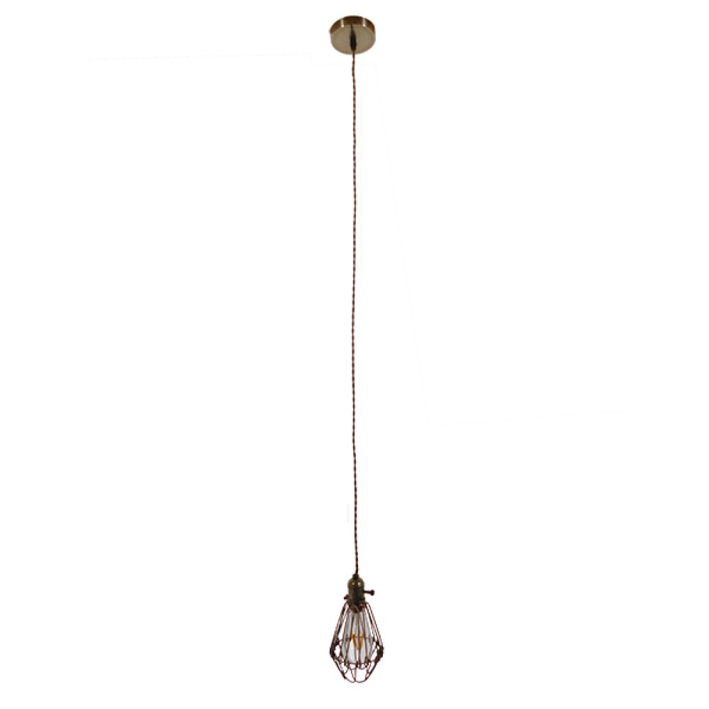 GLOBOSTAR® FLOWERON 01180 Vintage Κρεμαστό Φωτιστικό Οροφής με Ντουί 1 x E27 AC 220-240V IP20 - Χάλκινο & Μπρούτζινο - Μ10 x Π10 x Υ20cm