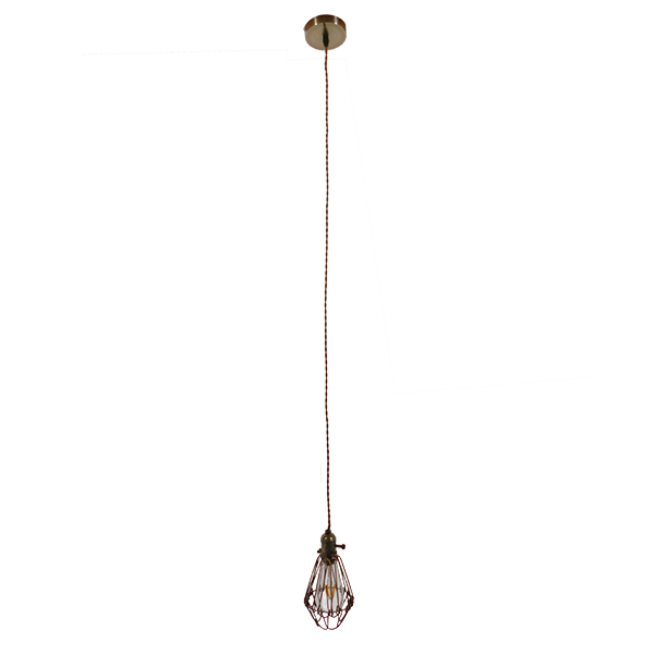 GLOBOSTAR® FLOWERON 01180 Vintage Κρεμαστό Φωτιστικό Οροφής με Ντουί 1 x E27 AC 220-240V IP20 - Χάλκινο & Μπρούτζινο - Μ10 x Π10 x Υ20cm