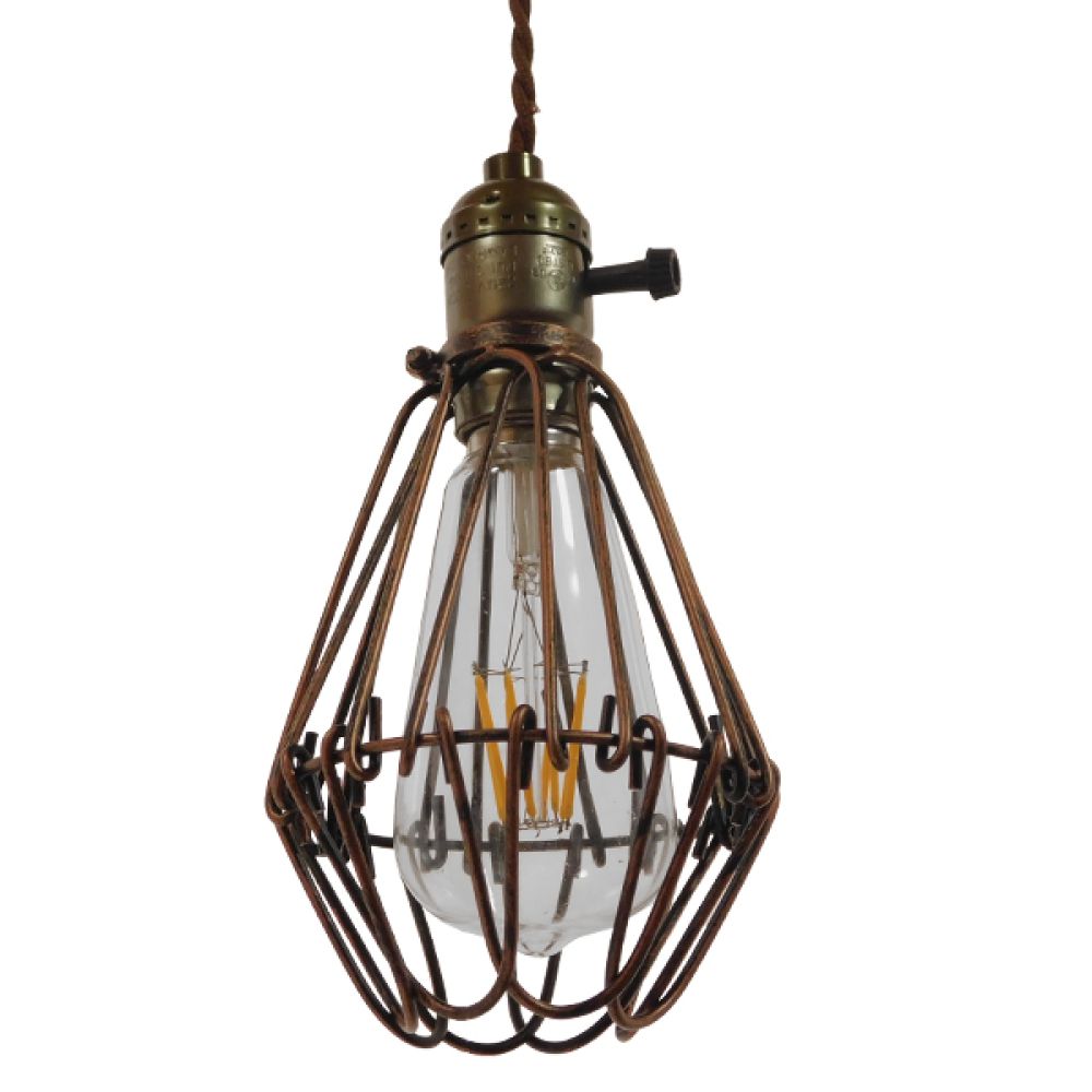 GLOBOSTAR® FLOWERON 01180 Vintage Κρεμαστό Φωτιστικό Οροφής με Ντουί 1 x E27 AC 220-240V IP20 - Χάλκινο & Μπρούτζινο - Μ10 x Π10 x Υ20cm