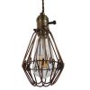 GLOBOSTAR® FLOWERON 01180 Vintage Κρεμαστό Φωτιστικό Οροφής με Ντουί 1 x E27 AC 220-240V IP20 - Χάλκινο & Μπρούτζινο - Μ10 x Π10 x Υ20cm