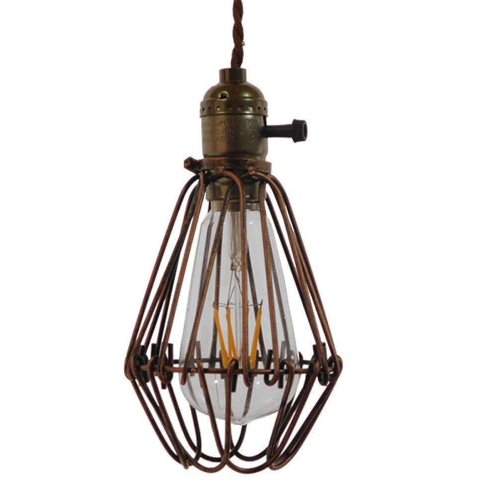 GLOBOSTAR® FLOWERON 01180 Vintage Κρεμαστό Φωτιστικό Οροφής με Ντουί 1 x E27 AC 220-240V IP20 - Χάλκινο & Μπρούτζινο - Μ10 x Π10 x Υ20cm