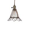 GLOBOSTAR® FLOWERON 01180 Vintage Κρεμαστό Φωτιστικό Οροφής με Ντουί 1 x E27 AC 220-240V IP20 - Χάλκινο & Μπρούτζινο - Μ10 x Π10 x Υ20cm
