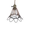 GLOBOSTAR® FLOWERON 01180 Vintage Κρεμαστό Φωτιστικό Οροφής με Ντουί 1 x E27 AC 220-240V IP20 - Χάλκινο & Μπρούτζινο - Μ10 x Π10 x Υ20cm