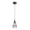GLOBOSTAR® FLOWER IRON RUST 01181 Vintage Κρεμαστό Φωτιστικό Οροφής με Ντουί 1 x E27 AC 220-240V IP20 - Μαύρο & Μπρούτζινο - Μ10 x Π10 x Υ20cm