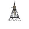 GLOBOSTAR® FLOWER IRON RUST 01181 Vintage Κρεμαστό Φωτιστικό Οροφής με Ντουί 1 x E27 AC 220-240V IP20 - Μαύρο & Μπρούτζινο - Μ10 x Π10 x Υ20cm