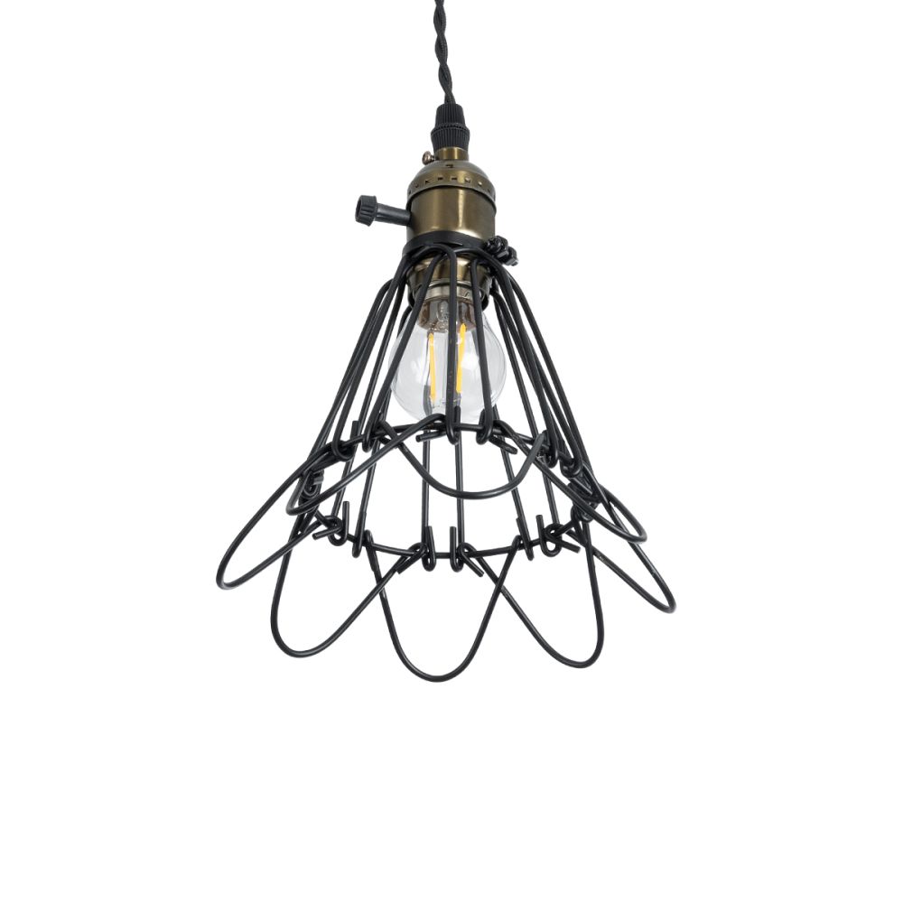 GLOBOSTAR® FLOWER IRON RUST 01181 Vintage Κρεμαστό Φωτιστικό Οροφής με Ντουί 1 x E27 AC 220-240V IP20 - Μαύρο & Μπρούτζινο - Μ10 x Π10 x Υ20cm