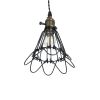 GLOBOSTAR® FLOWER IRON RUST 01181 Vintage Κρεμαστό Φωτιστικό Οροφής με Ντουί 1 x E27 AC 220-240V IP20 - Μαύρο & Μπρούτζινο - Μ10 x Π10 x Υ20cm