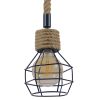GLOBOSTAR® HELLET 01182 Vintage Κρεμαστό Φωτιστικό Οροφής με Ντουί 1 x E27 AC 220-240V IP20 - Μαύρο & Μπεζ - Μ16 x Π16 x Υ25cm