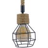 GLOBOSTAR® HELLET 01182 Vintage Κρεμαστό Φωτιστικό Οροφής με Ντουί 1 x E27 AC 220-240V IP20 - Μαύρο & Μπεζ - Μ16 x Π16 x Υ25cm