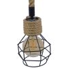 GLOBOSTAR® HELLET 01182 Vintage Κρεμαστό Φωτιστικό Οροφής με Ντουί 1 x E27 AC 220-240V IP20 - Μαύρο & Μπεζ - Μ16 x Π16 x Υ25cm