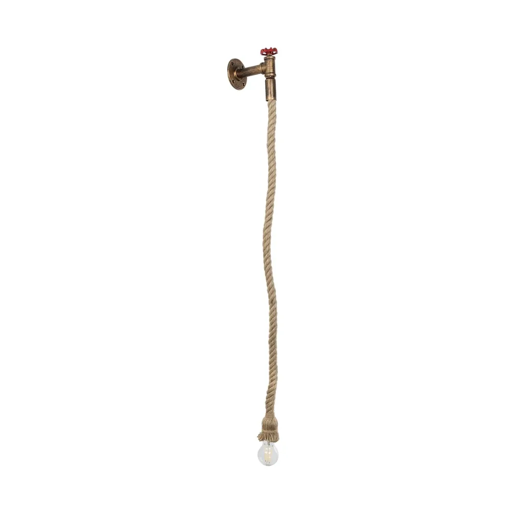 GLOBOSTAR® TROUVER 01183 Vintage Φωτιστικό Τοίχου - Απλίκα με Ντουί 1 x E27 AC 220-240V IP20 - Χάλκινο & Μπεζ - Μ14 x Π16 x Υ50cm