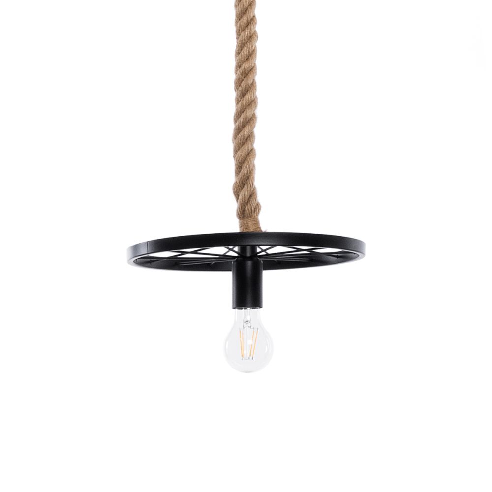 GLOBOSTAR® VELO 01185 Vintage Κρεμαστό Φωτιστικό Οροφής με Ντουί 1 x E27 AC 220-240V IP20 - Μαύρο & Μπεζ - Μ30 x Π30 x Υ12cm
