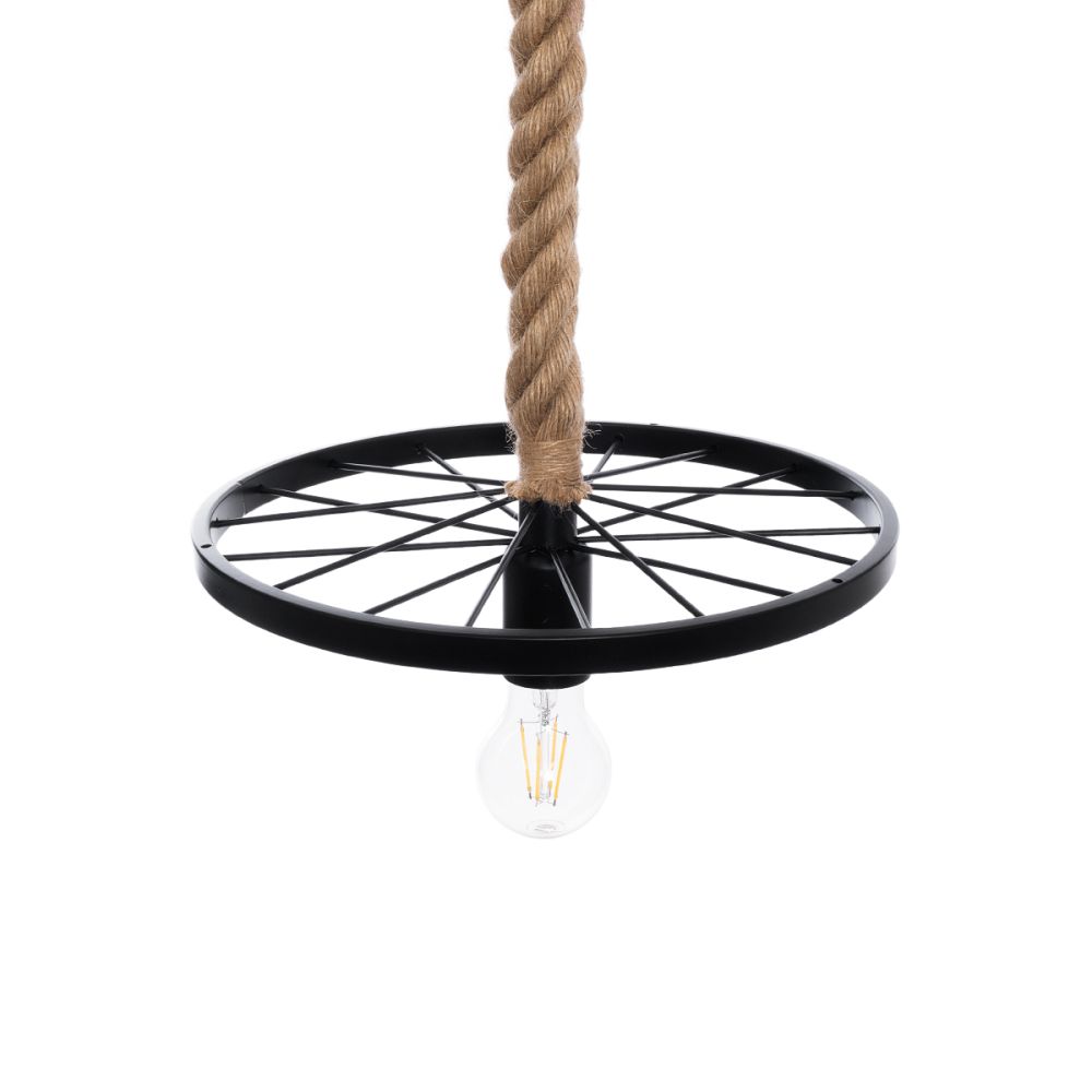 GLOBOSTAR® VELO 01185 Vintage Κρεμαστό Φωτιστικό Οροφής με Ντουί 1 x E27 AC 220-240V IP20 - Μαύρο & Μπεζ - Μ30 x Π30 x Υ12cm