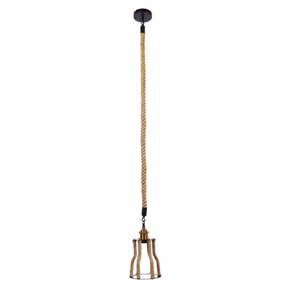 GLOBOSTAR® LANTERN 01186 Vintage Κρεμαστό Φωτιστικό Οροφής με Ντουί 1 x E27 AC 220-240V IP20 - Μπεζ & Μαύρο - Μ15 x Π15 x Υ24cm