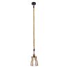 GLOBOSTAR® LANTERN 01186 Vintage Κρεμαστό Φωτιστικό Οροφής με Ντουί 1 x E27 AC 220-240V IP20 - Μπεζ & Μαύρο - Μ15 x Π15 x Υ24cm