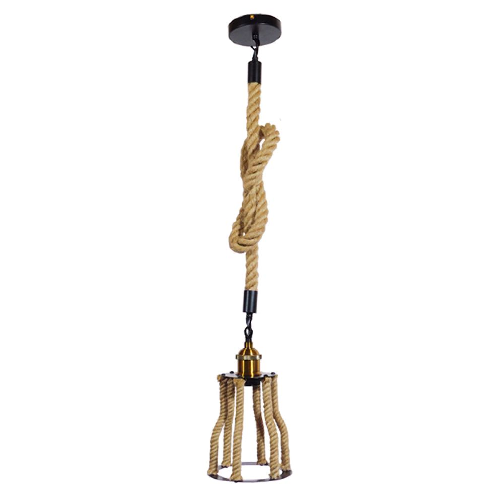 GLOBOSTAR® LANTERN 01186 Vintage Κρεμαστό Φωτιστικό Οροφής με Ντουί 1 x E27 AC 220-240V IP20 - Μπεζ & Μαύρο - Μ15 x Π15 x Υ24cm