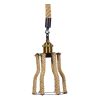 GLOBOSTAR® LANTERN 01186 Vintage Κρεμαστό Φωτιστικό Οροφής με Ντουί 1 x E27 AC 220-240V IP20 - Μπεζ & Μαύρο - Μ15 x Π15 x Υ24cm