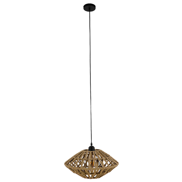 GLOBOSTAR® DOGMA 01187 Boho Κρεμαστό Φωτιστικό Οροφής με Ντουί 1 x E27 AC 220-240V IP20 - Μπεζ - Μ40 x Π40 x Υ20cm