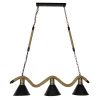 GLOBOSTAR® TYMEN 01189 Boho Κρεμαστό Φωτιστικό Οροφής με Ντουί 3 x E27 AC 220-240V IP20 - Μαύρο & Μπεζ - Μ85 x Π18.5 x Υ20cm