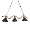 GLOBOSTAR® TYMEN 01189 Boho Κρεμαστό Φωτιστικό Οροφής με Ντουί 3 x E27 AC 220-240V IP20 - Μαύρο & Μπεζ - Μ85 x Π18.5 x Υ20cm