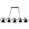 GLOBOSTAR® TYMEN 01190 Vintage Κρεμαστό Φωτιστικό Οροφής με Ντουί 5 x E27 AC 220-240V IP20 - Μαύρο & Μπεζ - Μ150 x Π22 x Υ23cm