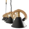 GLOBOSTAR® TYMEN 01190 Vintage Κρεμαστό Φωτιστικό Οροφής με Ντουί 5 x E27 AC 220-240V IP20 - Μαύρο & Μπεζ - Μ150 x Π22 x Υ23cm