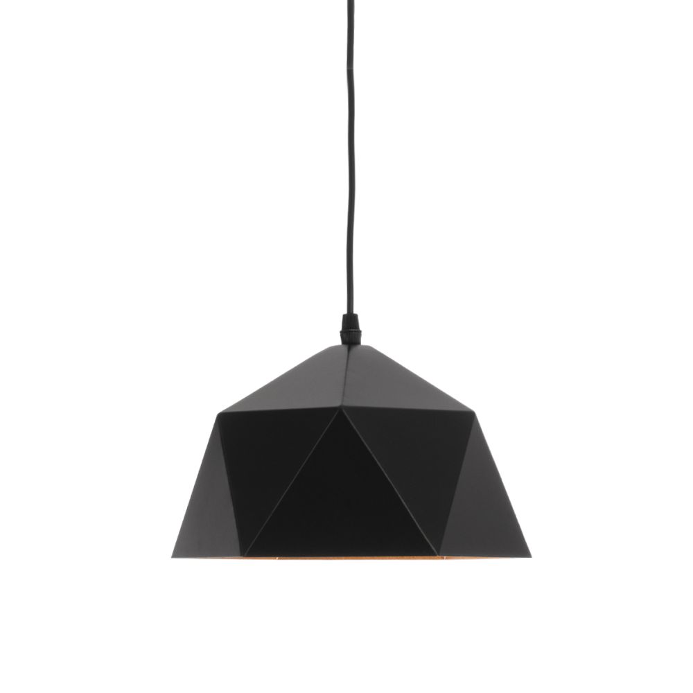 GLOBOSTAR® HEXAGON 01194 Μοντέρνο Κρεμαστό Φωτιστικό Οροφής με Ντουί 1 x E27 AC 220-240V IP20 - Μαύρο & Χρυσό - Μ25 x Π25 x Υ15cm