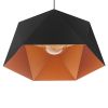 GLOBOSTAR® HEXAGON 01195 Μοντέρνο Κρεμαστό Φωτιστικό Οροφής με Ντουί 1 x E27 AC 220-240V IP20 - Μαύρο & Χρυσό - Μ46 x Π46 x Υ25cm