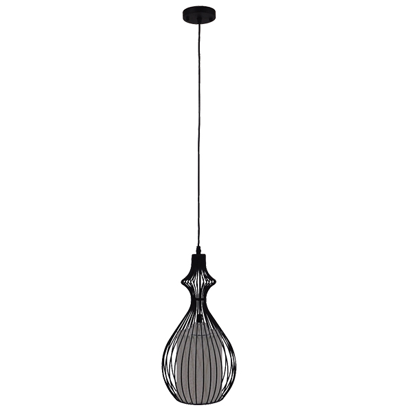 GLOBOSTAR® REA 01197 Μοντέρνο Κρεμαστό Φωτιστικό Οροφής με Ντουί 1 x E27 AC 220-240V IP20 - Μαύρο & Λευκό - Μ21 x Π21 x Υ40cm
