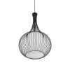 GLOBOSTAR® LILY 01198 Μοντέρνο Κρεμαστό Φωτιστικό Οροφής με Ντουί 1 x E27 AC 220-240V IP20 - Μαύρο & Λευκό - Μ30 x Π30 x Υ50cm