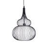 GLOBOSTAR® LILY 01199 Μοντέρνο Κρεμαστό Φωτιστικό Οροφής με Ντουί 1 x E27 AC 220-240V IP20 - Μαύρο & Λευκό - Μ31 x Π31 x Υ42cm