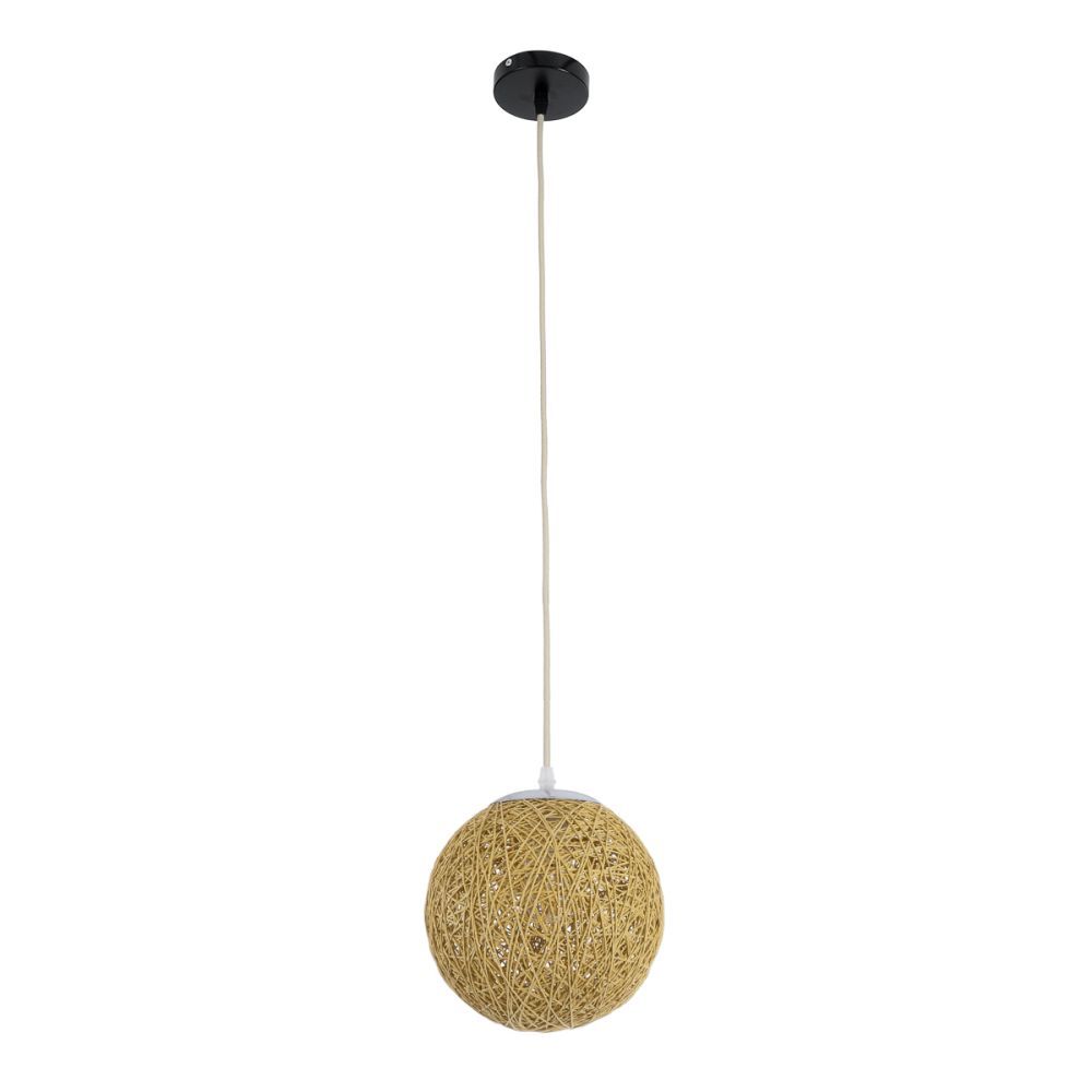 GLOBOSTAR® OCEANA 01200 Boho Κρεμαστό Φωτιστικό Οροφής με Ντουί 1 x E27 AC 220-240V IP20 - Μπεζ - Μ20 x Π20 x Υ20cm