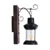 GLOBOSTAR® BRASRA 01204 Vintage Φωτιστικό Τοίχου - Απλίκα με Ντουί 1 x E27 AC 220-240V IP20 - Καφέ & Μαύρο - Μ15 x Π20 x Υ30cm