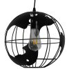 GLOBOSTAR® EARTH 01205 Vintage Κρεμαστό Φωτιστικό Οροφής με Ντουί 1 x E27 AC 220-240V IP20 - Μαύρο - Μ30 x Π30 x Υ30cm