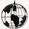 GLOBOSTAR® EARTH 01205 Vintage Κρεμαστό Φωτιστικό Οροφής με Ντουί 1 x E27 AC 220-240V IP20 - Μαύρο - Μ30 x Π30 x Υ30cm