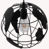 GLOBOSTAR® EARTH 01205 Vintage Κρεμαστό Φωτιστικό Οροφής με Ντουί 1 x E27 AC 220-240V IP20 - Μαύρο - Μ30 x Π30 x Υ30cm