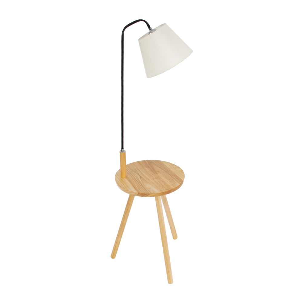 GLOBOSTAR® TIFFANY 01206 Μοντέρνο Επιδαπέδιο Φωτιστικό με Ντουί 1 x E27 AC 220-240V IP20 - Μπεζ & Λευκό - Μ28 x Π28 x Υ140cm