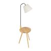 GLOBOSTAR® TIFFANY 01206 Μοντέρνο Επιδαπέδιο Φωτιστικό με Ντουί 1 x E27 AC 220-240V IP20 - Μπεζ & Λευκό - Μ28 x Π28 x Υ140cm