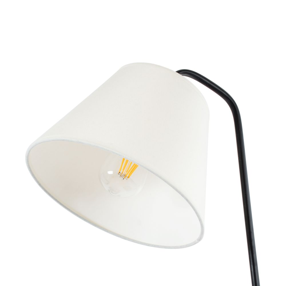 GLOBOSTAR® TIFFANY 01206 Μοντέρνο Επιδαπέδιο Φωτιστικό με Ντουί 1 x E27 AC 220-240V IP20 - Μπεζ & Λευκό - Μ28 x Π28 x Υ140cm