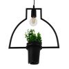GLOBOSTAR® FLOWERPOT 10001209 Μοντέρνο Κρεμαστό Φωτιστικό Οροφής με Ντουί 1 x E27 AC 220-240V IP20 - Μαύρο & Πράσινο - Μ34 x Π34 x Y34cm