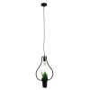 GLOBOSTAR® FLOWERPOT 10001210 Μοντέρνο Κρεμαστό Φωτιστικό Οροφής με Ντουί 1 x E27 AC 220-240V IP20 - Μαύρο & Πράσινο - Μ27 x Π27 x Υ40cm