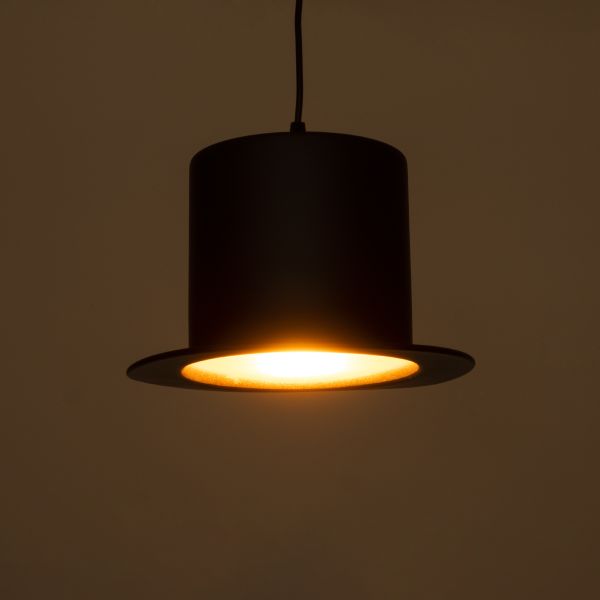 GLOBOSTAR® SHERLOCK 01215 Vintage Κρεμαστό Φωτιστικό Οροφής με Ντουί 1 x E27 AC 220-240V IP20 - Μαύρο & Χρυσό - Μ26 x Π26 x Υ16cm