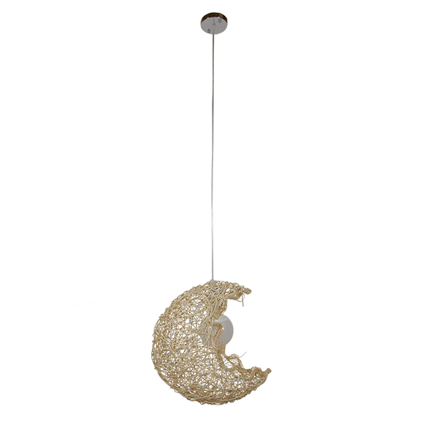 GLOBOSTAR® CRESCENT 01222 Vintage Κρεμαστό Φωτιστικό Οροφής με Ντουί 1 x E27 AC 220-240V IP20 - Μπεζ - Μ30 x Π20 x Υ35cm